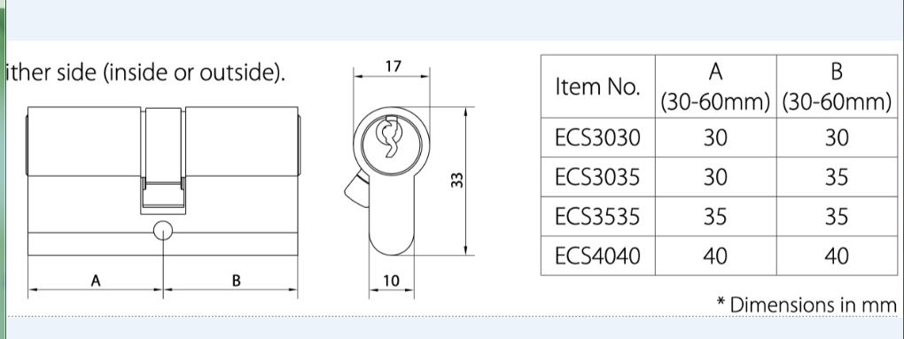OEM Brass Mortice Lock Cylinder EN1303 Master Key EN1634 Fire Test
