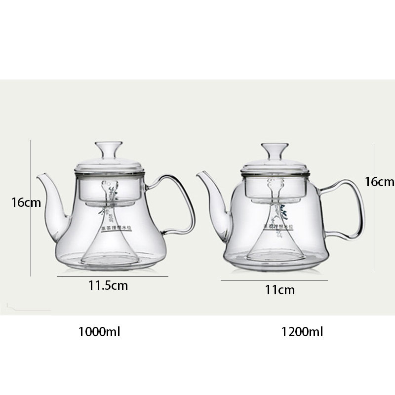 Borosilicate Flower Heat Resistant Glass Teapot With Filter
