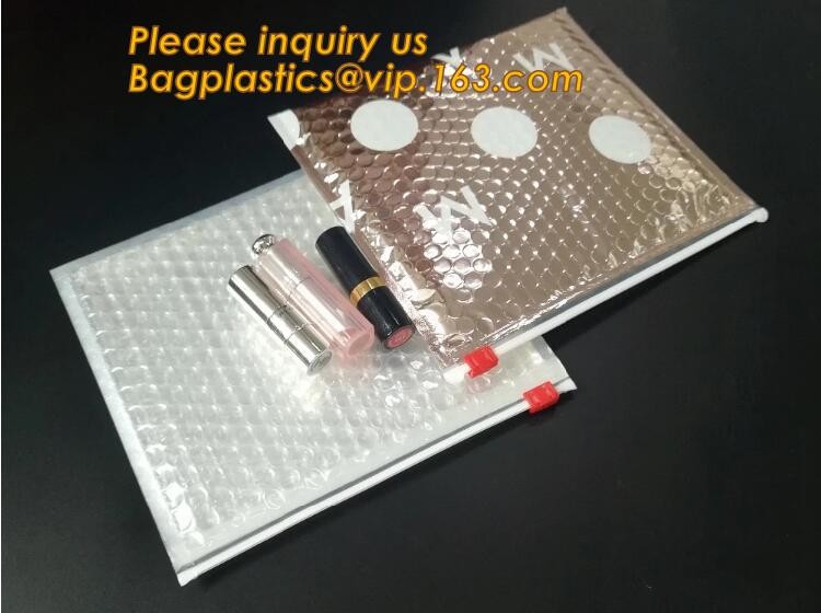Holographic Zipper Slider Zip Lock Bubble Bag,Cosmetic Zipper Bag/Rose Gold Slider Bubble Bag with Logo,Slider Bubble Zi