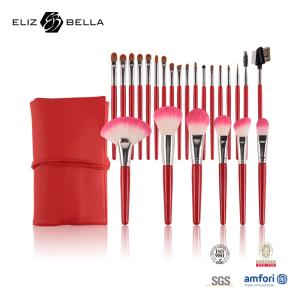Wholesale Synthetic Bristles Cosmetic Makeup Brush Set 24pcs Shiny Wooden Handle from china suppliers