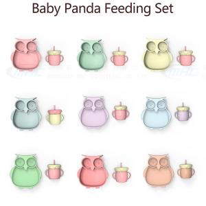 Wholesale MHC Owl Baby Feeding Products Silicone Feeding Set Bowl Lid Spoon for Baby Nursing from china suppliers