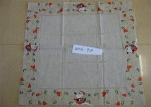 Wholesale Flower Patterns Linen Hemstitch Tablecloth 3mm - 5mm Thickness For Household Kitchen from china suppliers