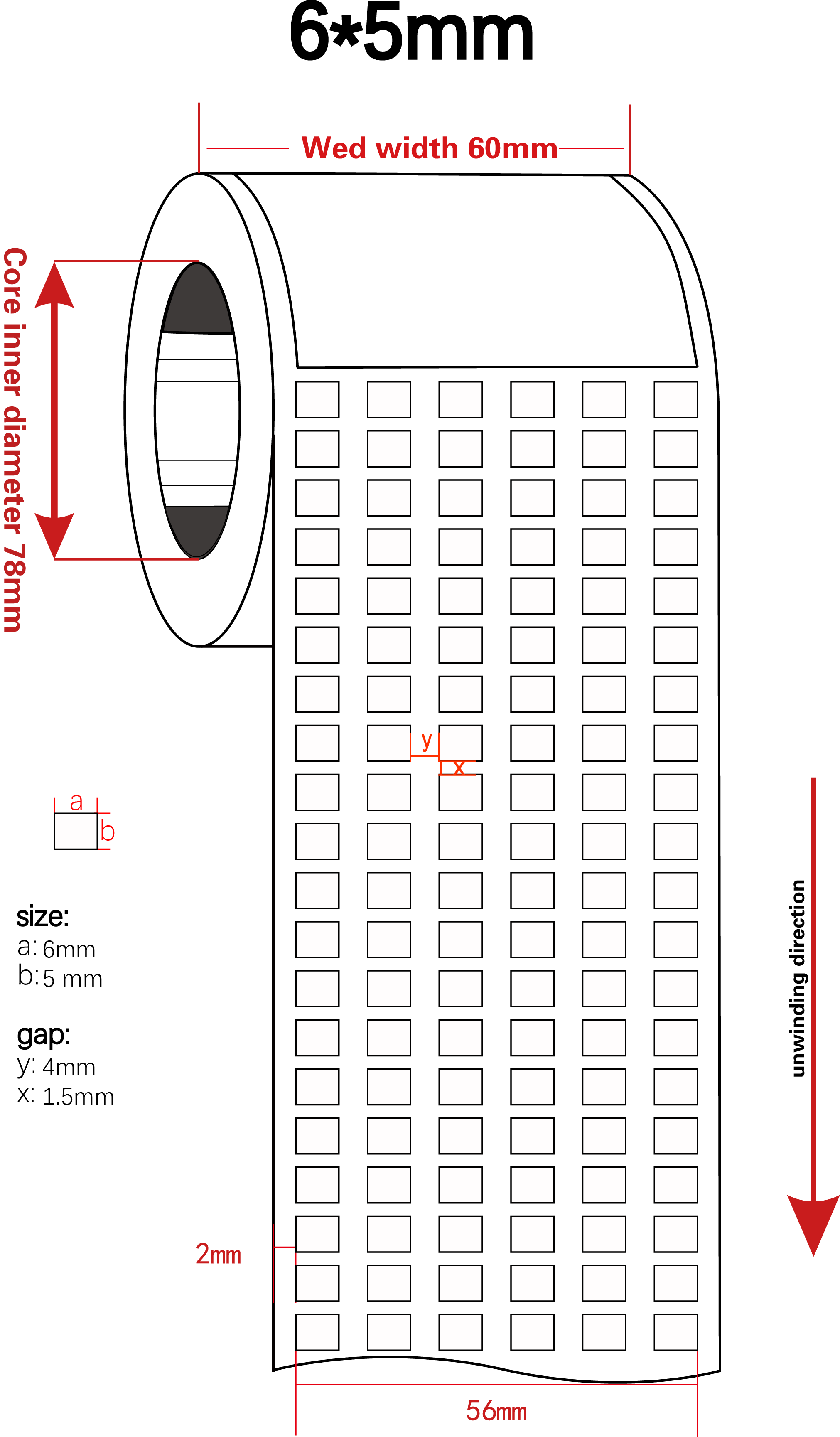 Matte Blue Low Temperature Labels 6mmx5mm 1mil High Temperature Resistant Polyimide Label