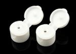 18mm 20mm Plastic Cosmetic Bottle Caps Flip Top White Ribbed Surface Customized