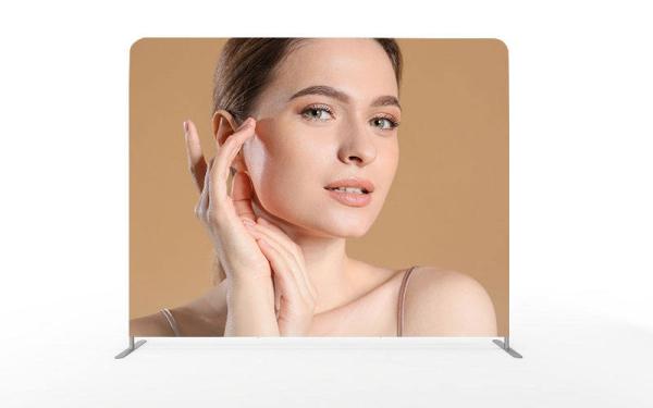 L Stand PCG Fabric Trade Show Banner Stand Advertising Pop Up Display Banner