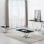 Tempered Glass Metal Leg Dining Table Set Home Furniture with 8 Seater