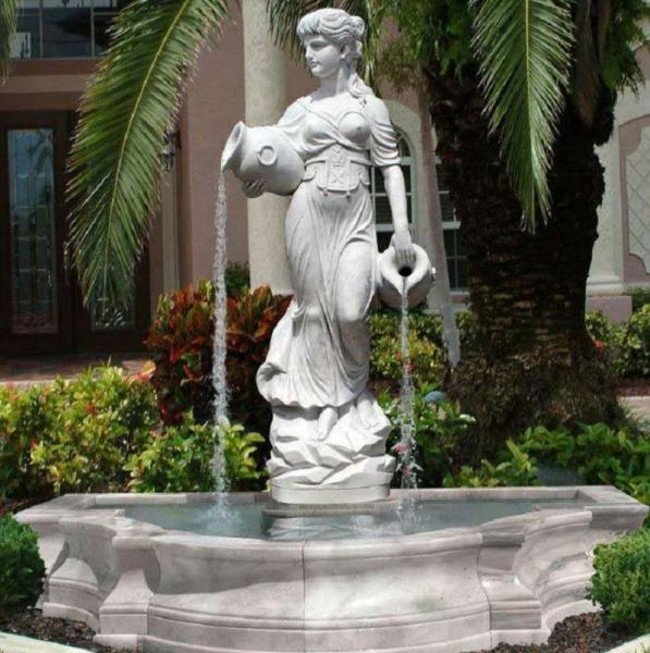 Stone carving statue fountain white marble sculpture water fountains ,stone