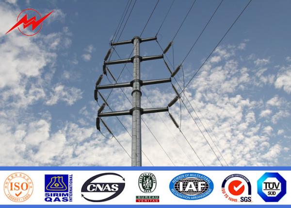 Electricity Distribution 12m Tubular Steel Power Pole For Transmission Line