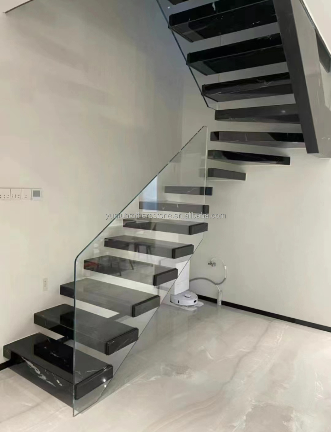 Modern Polished White Marble Stairs Tiles Cut-to-Size Natural Stone for Interior Design