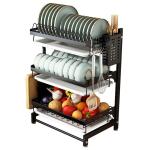 Compact 400*280*620mm Stainless Steel Kitchenwares SGS 3 Layer Dish Rack