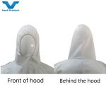 Ankle Style Microporous Hooded Coveralls PPE CE Type 5 6 White Protective