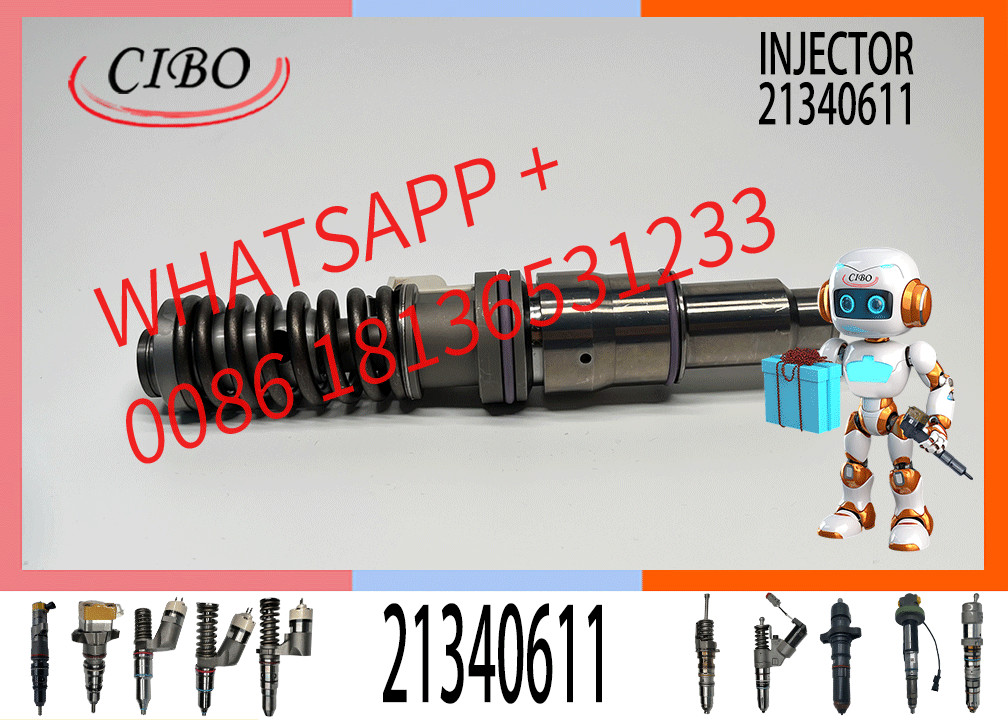 VOE21340611 21340611 Fuel Injector Common Rail Injector for Vo-lvo FM400 EC380 EC480 Excavator Aftermarket Parts Rebuild