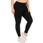 Sports Leggings And Bra Plus Size Women's Workout Sets Anti UV Polyester Black