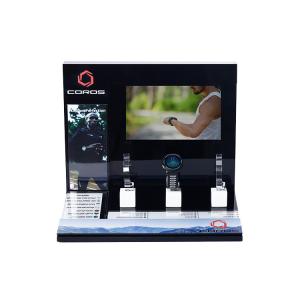 Wholesale Countertop LCD Player 3 Watch Stand Black Acrylic Watch Holder Stand from china suppliers