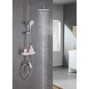 Wholesale Dual Handle Bath Shower Mixer Set , Chrome Wall Mounted Shower Faucet Kits from china suppliers