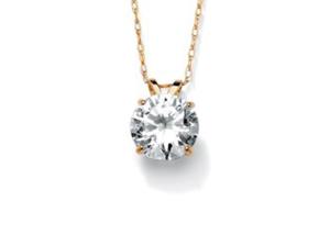Wholesale Vintage Solitaire Diamond Necklace , 5mm 14k Solid Gold Necklace Women'S OEM ODM from china suppliers