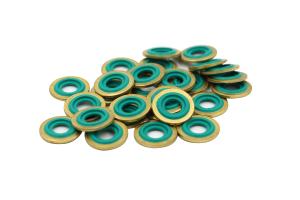Wholesale Brass Rubber Pressure Sealing Washers , Green Copper Sealing Washers from china suppliers
