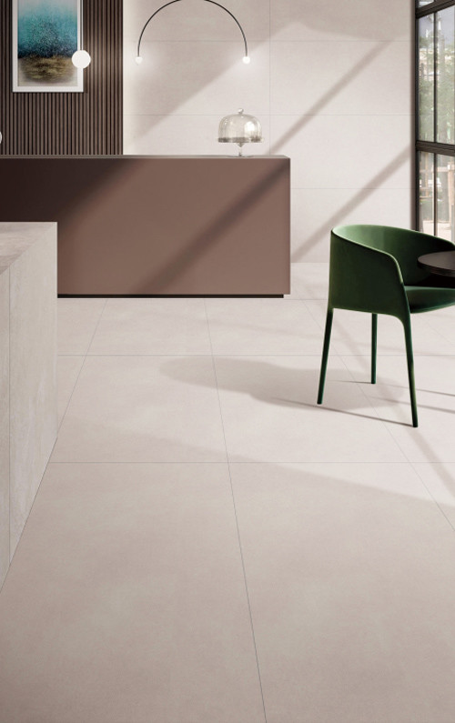 Classic Beige Micro Cement Look Floor Tiles Non Slip Ceramic Tiles