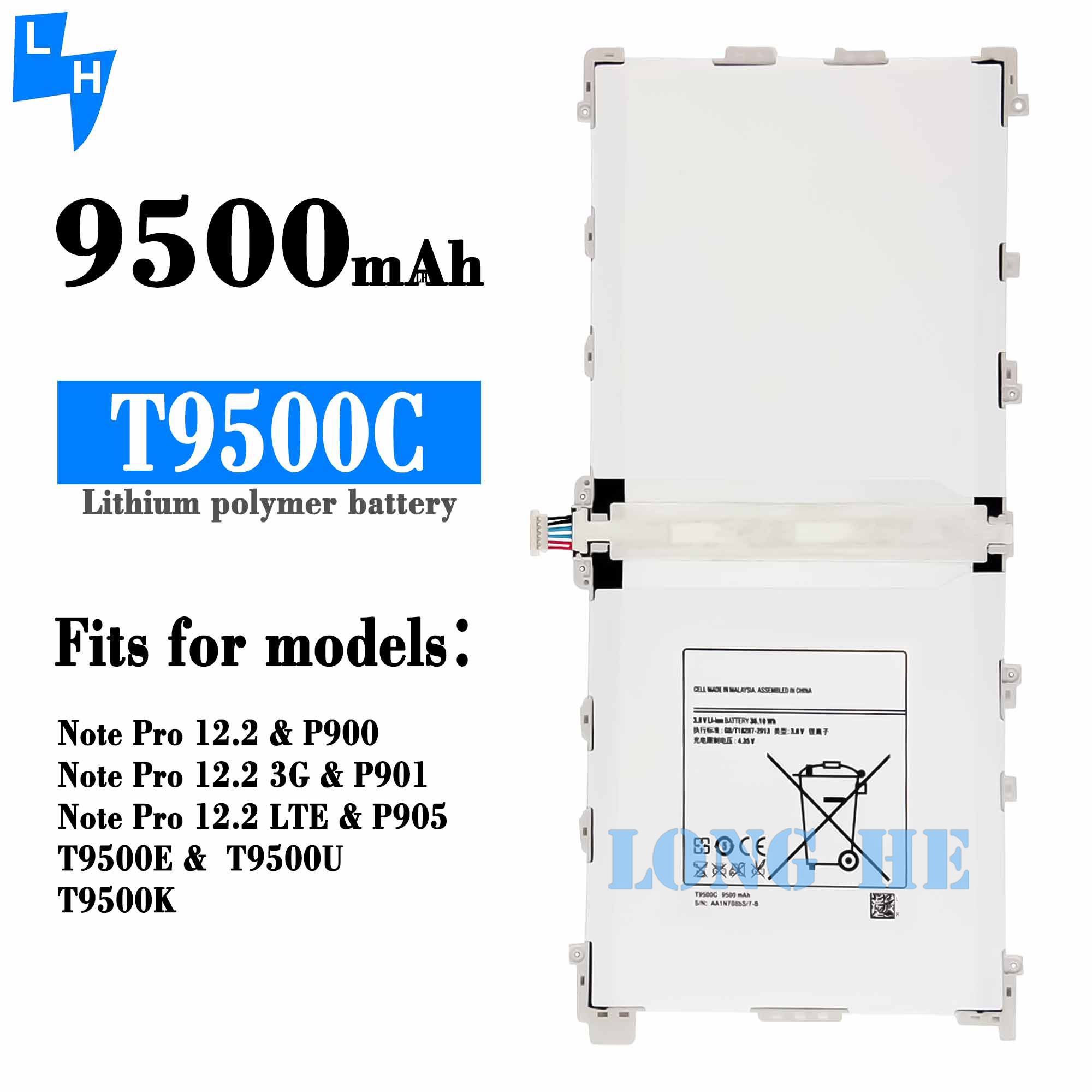 T9500K Battery for Samsung Galaxy Note Pro 12.2 SM-P900 P901 P905 T9500C T9500U T9500E 9500mAh