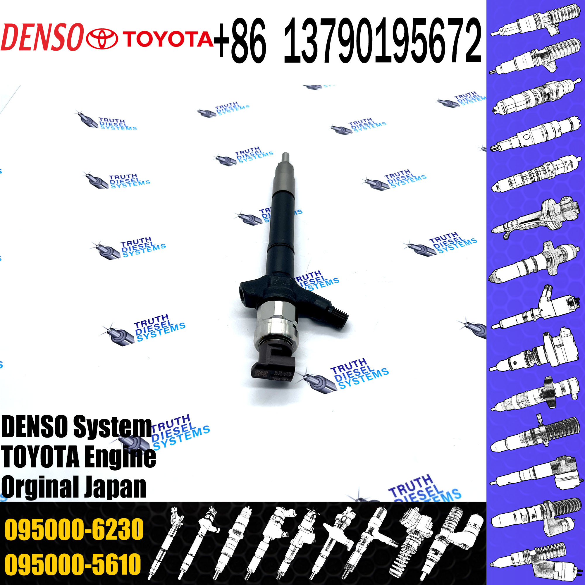 injector nozzle 23670-0R020 23670-0R170 23670-0R120 injector for Toyota 2AD-FTV fuel injector 095000-6040 095000-6230