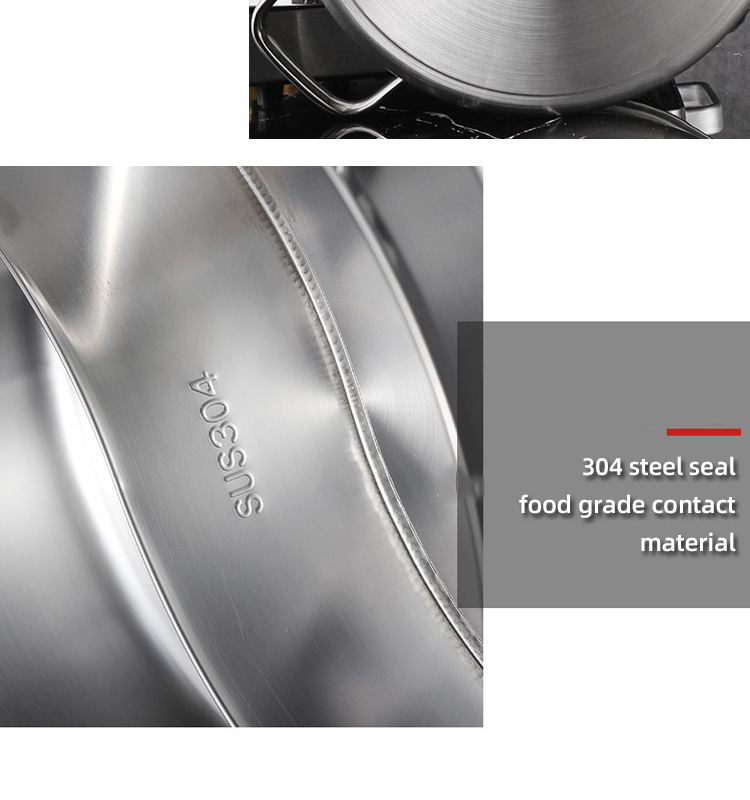 Chinese Style 2 Compartments Kitchen Pots Induction Cooker Hot Pot 304 Stainless Steel Soup Pot With Divider