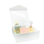 Gloss White Magnetic Folding Cardboard Gift Box for Presents Crafts Cosmetic
