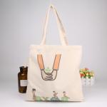Large Fashion 100% Reusable Cotton Canvas Shopping Bags Heavy Canvas Tote Bag