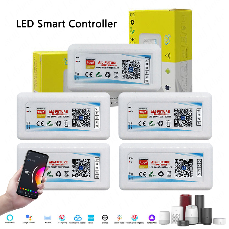 RGBW LED Smart Controller DC Wifi Tuya APP Voice Control Timing Music Mode