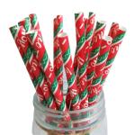 Green Christmas Paper Straws