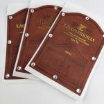 Textured Feel PU Leather Logo Tags Customized Wine Label Sticker Leather