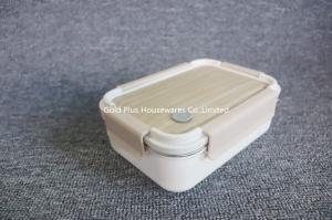 Wholesale Eco-Friendly stainless steel airtight bento lunch box japanese sushi bento box with wood-like grain lid from china suppliers
