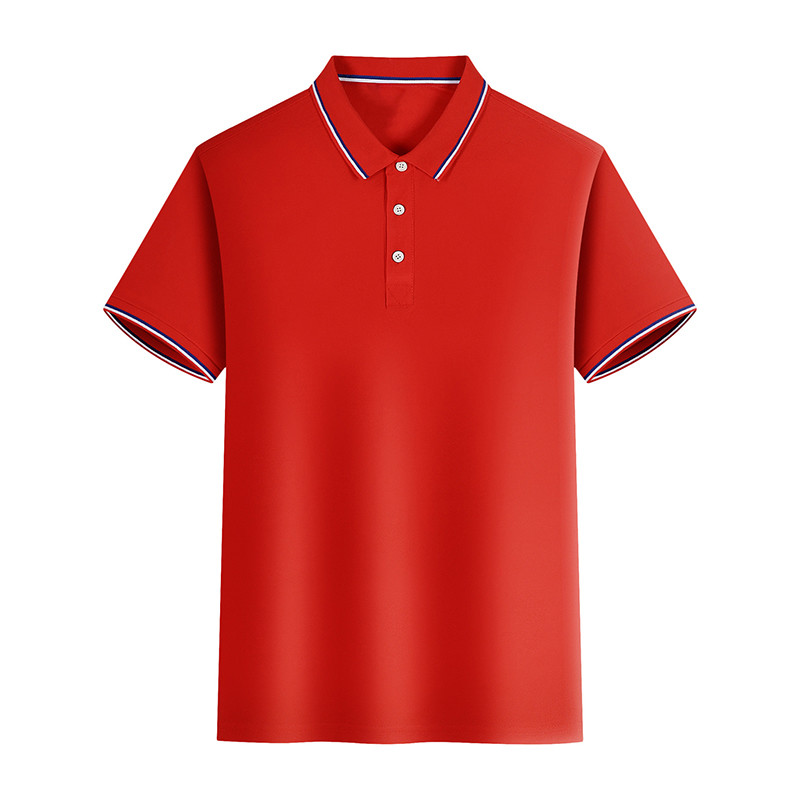 S To XXXXL Polyester Lapel Polo Shirt Young Business Men's Short Sleeve T Shirt