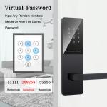 Black Color Touch Keypad Apartment Smart Door Lock for Front Door
