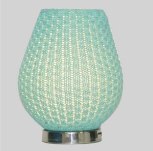 Wholesale Blue Green Woolen Tapered Woven Bedside Lamps With Metal Base from china suppliers