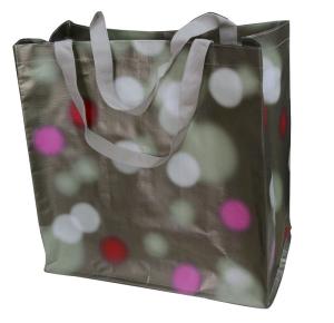 Wholesale Waterpaint Dots PP Woven Reusable Carrier Bags Big Capacity , Nylon Tape Handle from china suppliers