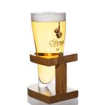 Horn Shaped Promotional Drinking Glasses , 20 Oz Highball Glasses With Wood