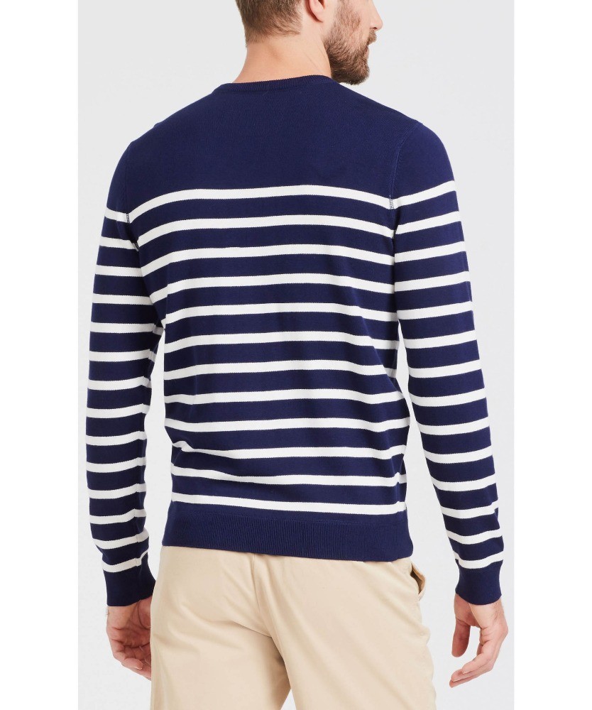 Multi Material Knit Pullover Sweater For Men Daily Wear Jersey Fabric Type