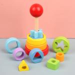 5.51in Wooden Montessori Baby Toys Beech Wood Teether