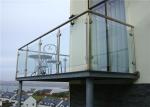 304 316 Stainless Steel And Glass Railing Systems , Tempered Glass Balcony