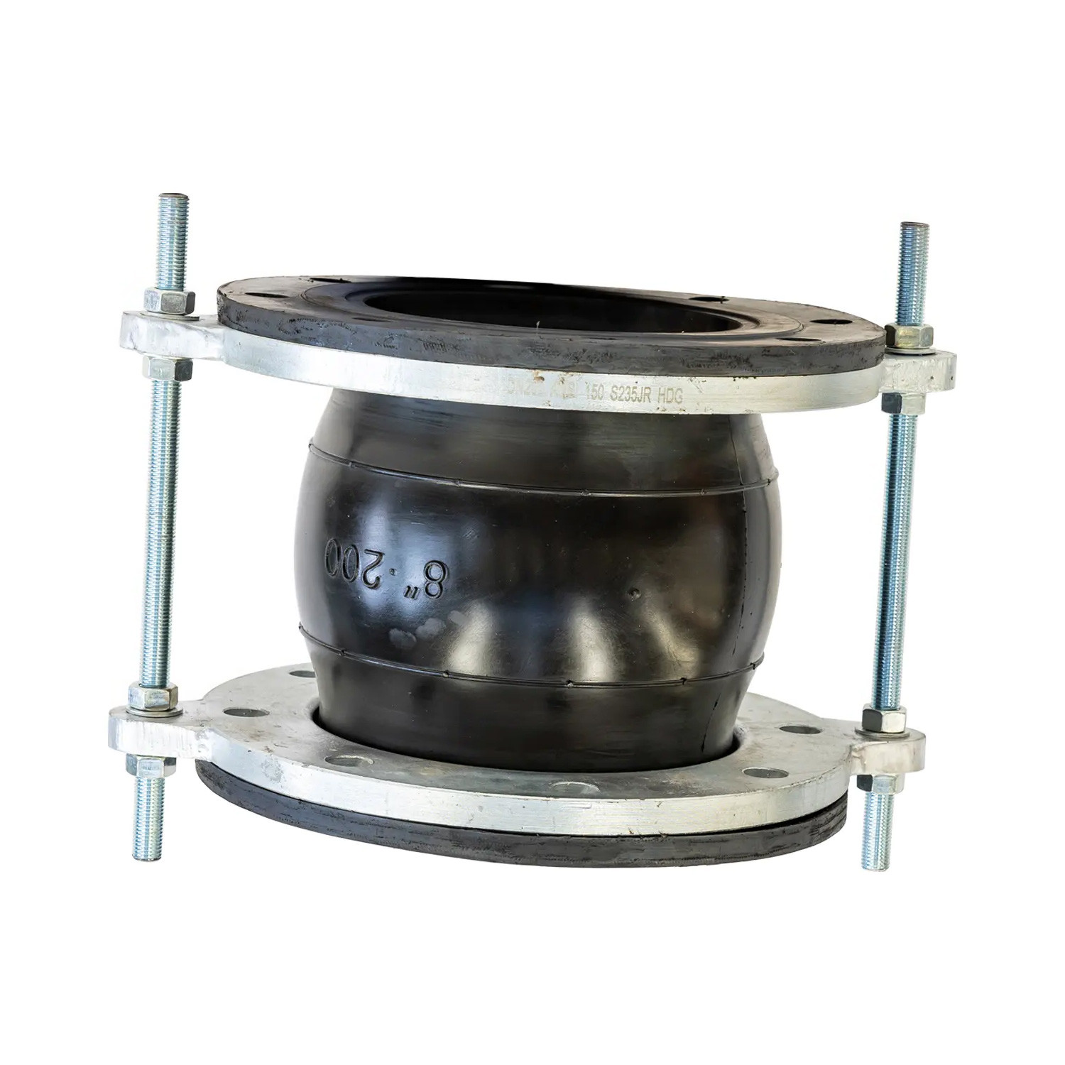 ANSI 150LB Galvanized Flange Single Arch Compensator PTFE Connection Flexible Rubber Joint