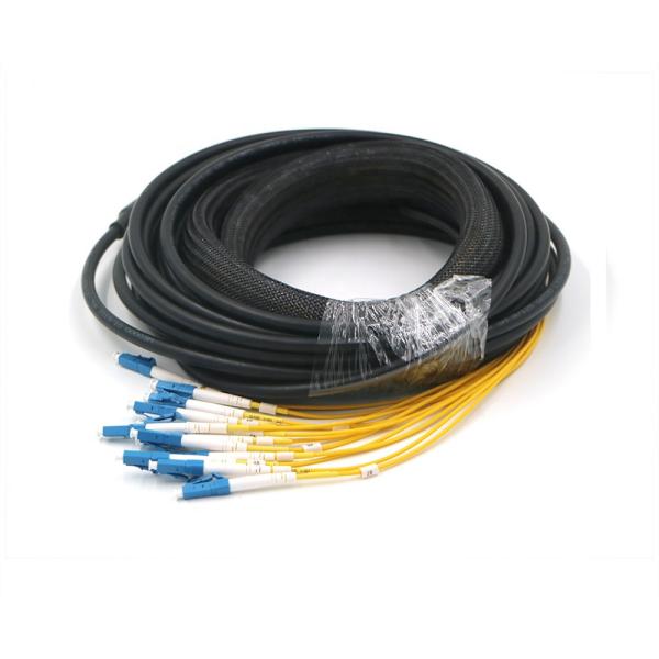 Outdoor Pre Terminated Multi Fiber Cables 12 Core LC/UPC To LC/UPC With Pulling Eyes