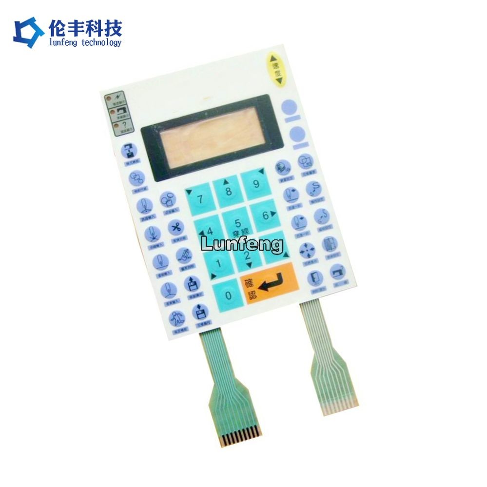 Tactile Two Tails Waterproof Membrane Touch Switch With LCD Window