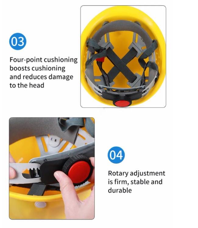 357g Yellow ABS Round Safety Bump Cap Head Bump Protection For Construction​ 64cm
