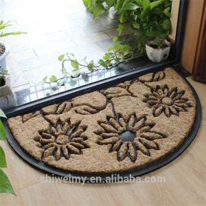 Wholesale Waterproof Coir Entrance Matting , Half Moon Rubber Door Mat Puzzle Style from china suppliers
