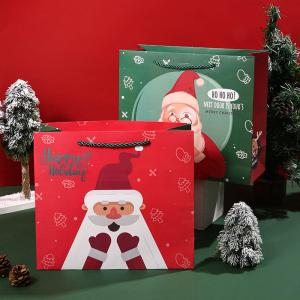 Wholesale Christmas Santa Claus Personalised Paper Tote Bags 30*27*12cm from china suppliers