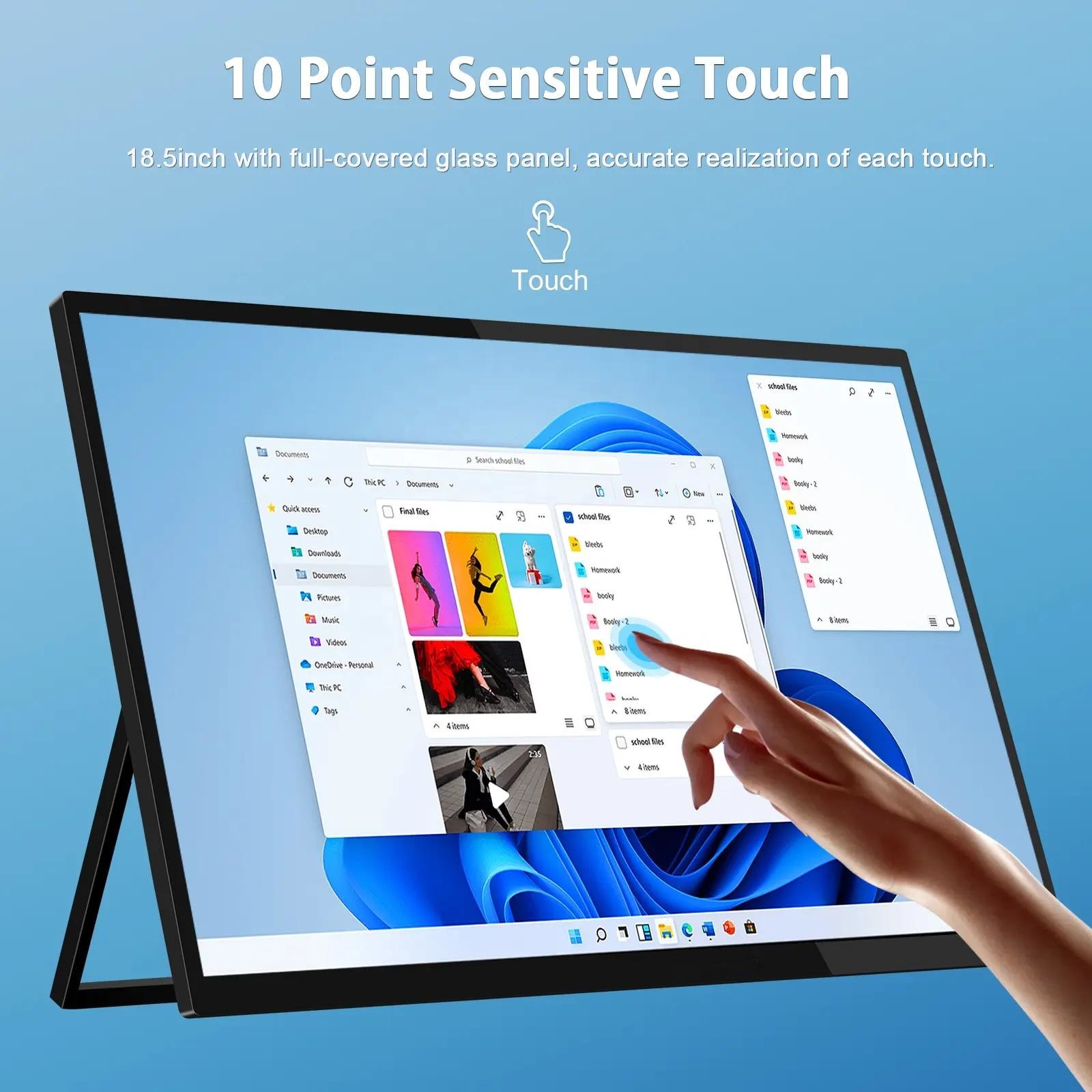 Travel Dual 100Hz 144Hz Portable Monitor 4k Touchscreen For Laptop PC Phone PS4 PS5