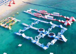 Wholesale Amazing Outdoor Inflatable Water Parks White / Red / Blue Color from china suppliers