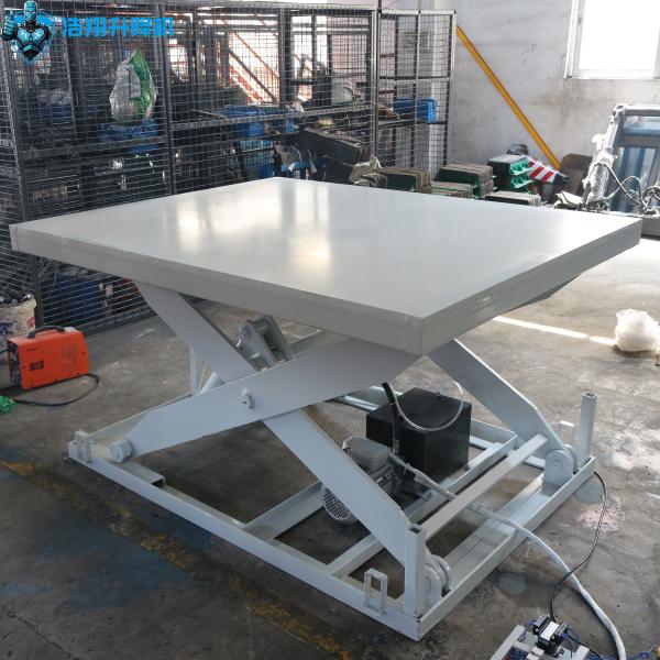 4 Tons Electric Stationary Lift Table Stationary Scissor Lift Mechanism White