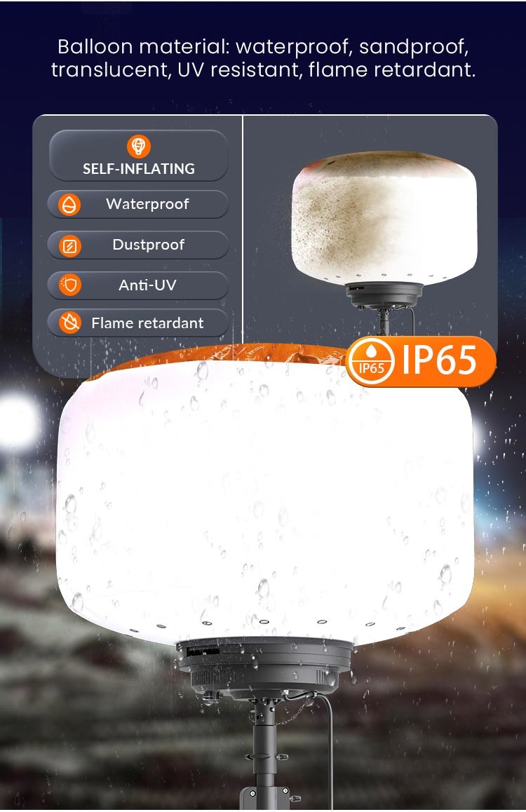 Led Balloon Lamp 600W Glare Free Mobile Lighting For Construction Mining
