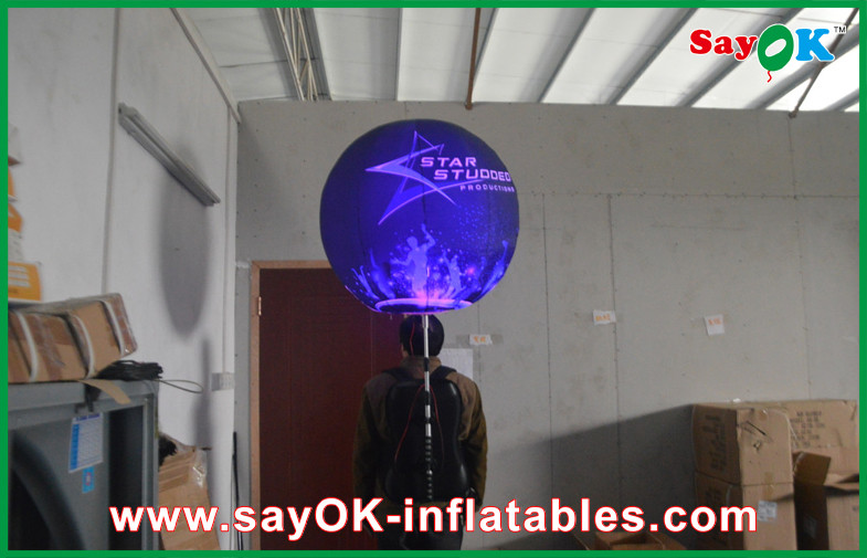 Durable Tripod Ball Inflatable Lighting Decoration , Printing Led Inflatable Advertising Balloon
